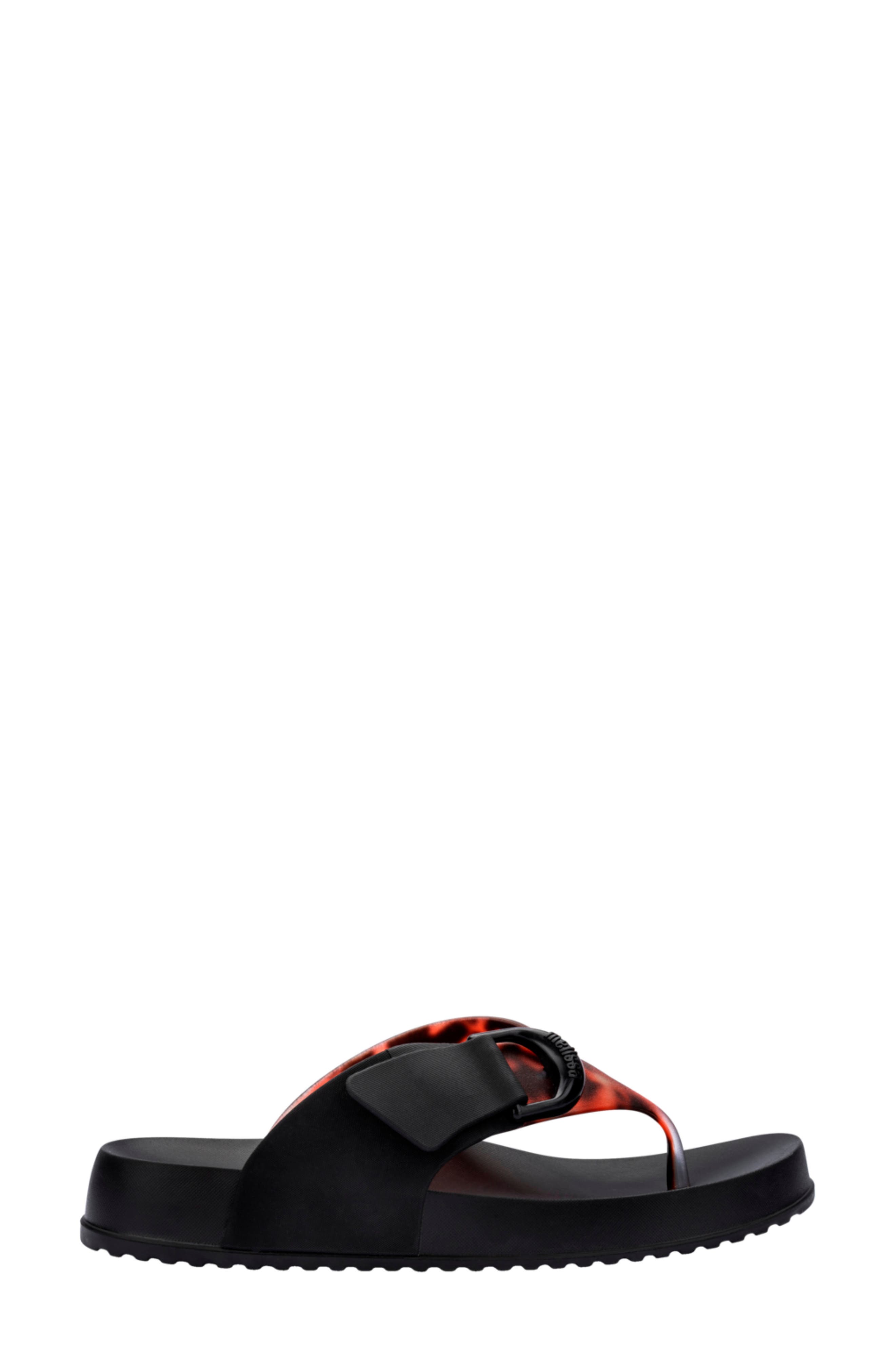 Melissa Cozy Water Resistant Platform Flip Flop, Alternate, color, Black/ Clear