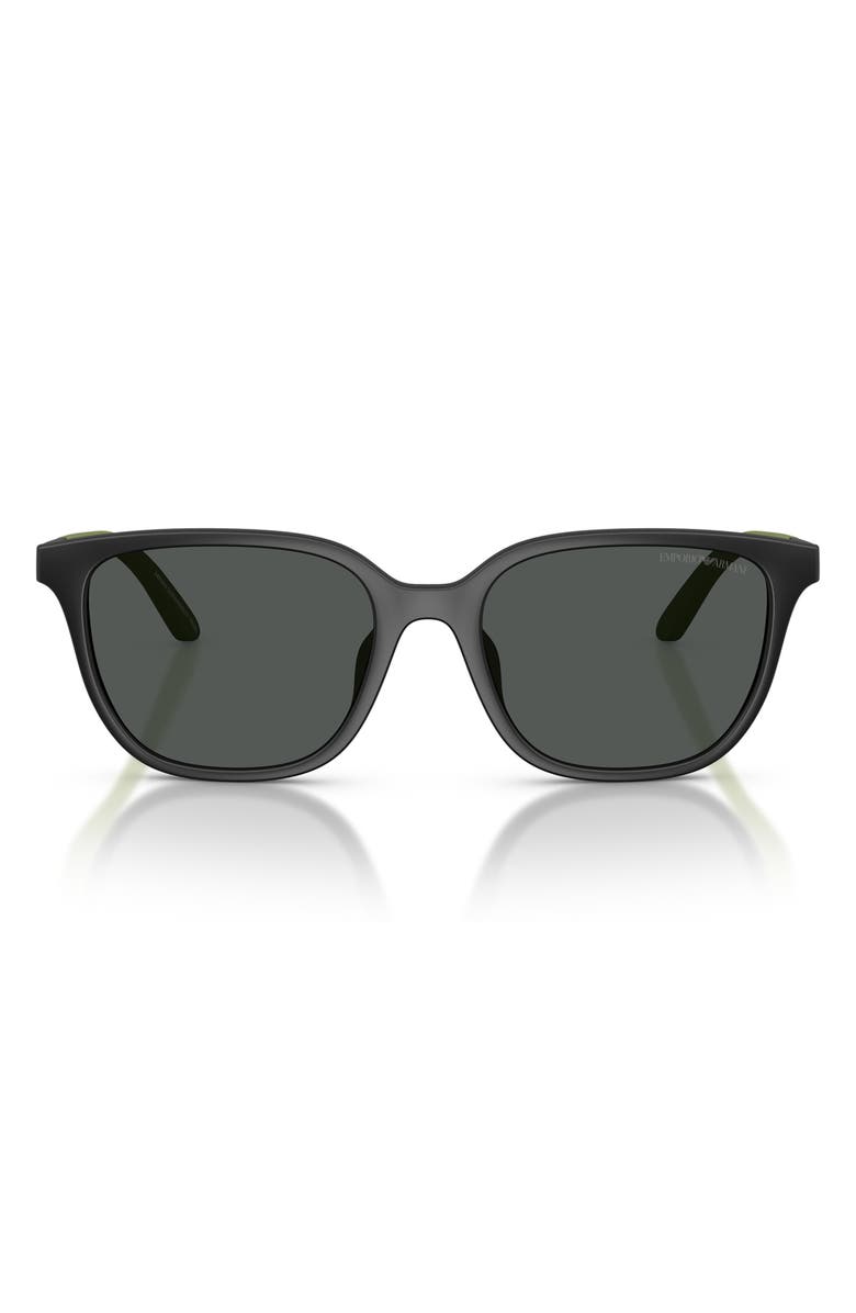 Emporio Armani 49mm Pillow Sunglasses, Main, color, Matte Black / Dark Grey