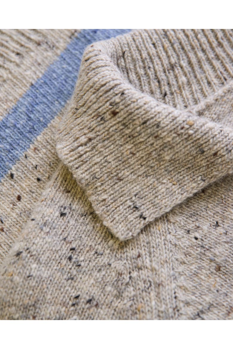 Donegal Striped Polo Sweater, Alternate, color, Oatmeal Stripe