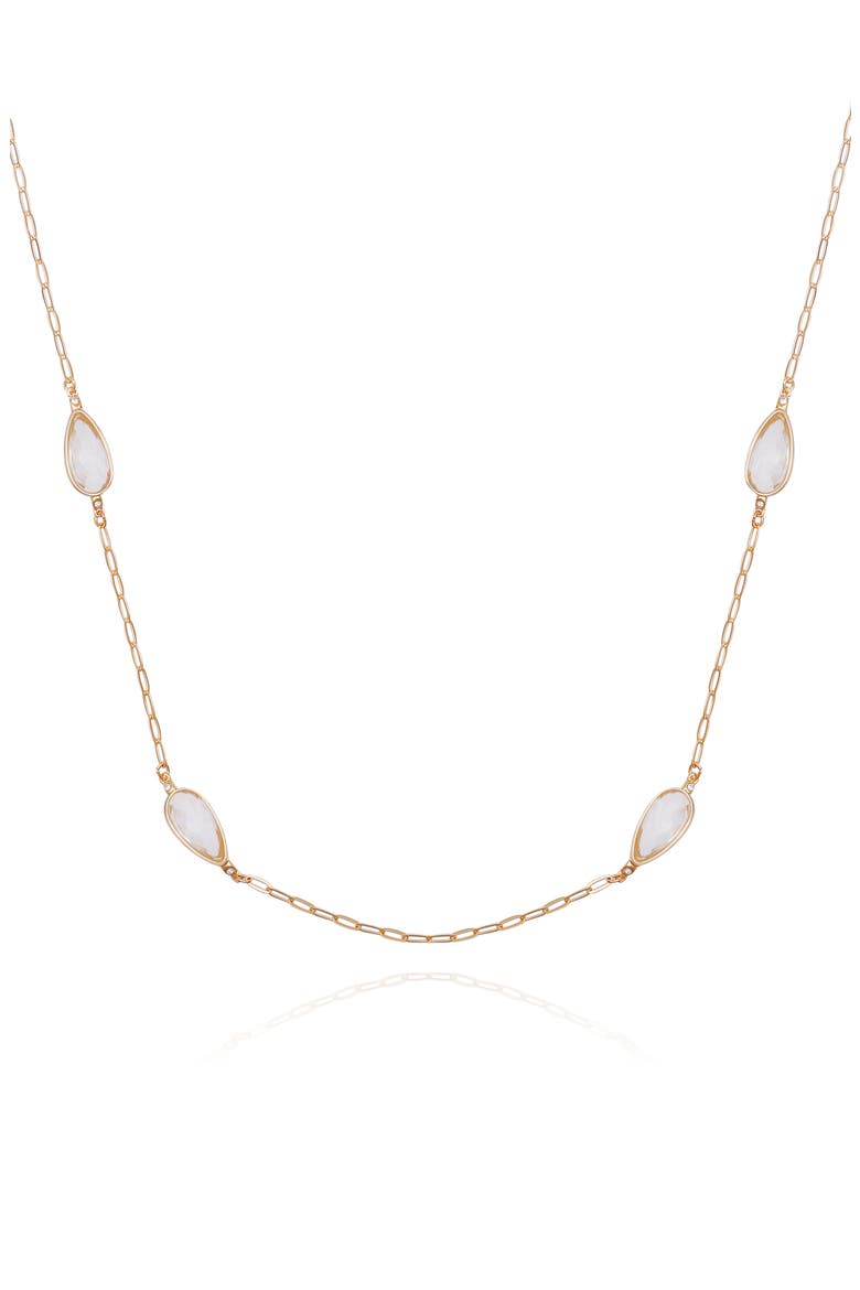 Crystal Station Necklace, Main, color, GOLD TONE