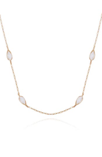 Vince Camuto Crystal Station Necklace In Gold Tone