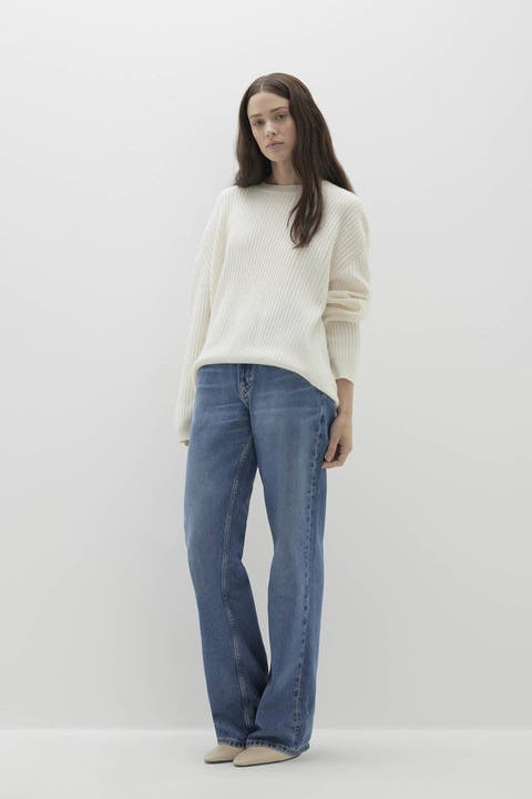 Campbell Ribbed Crewneck Cashmere Sweater