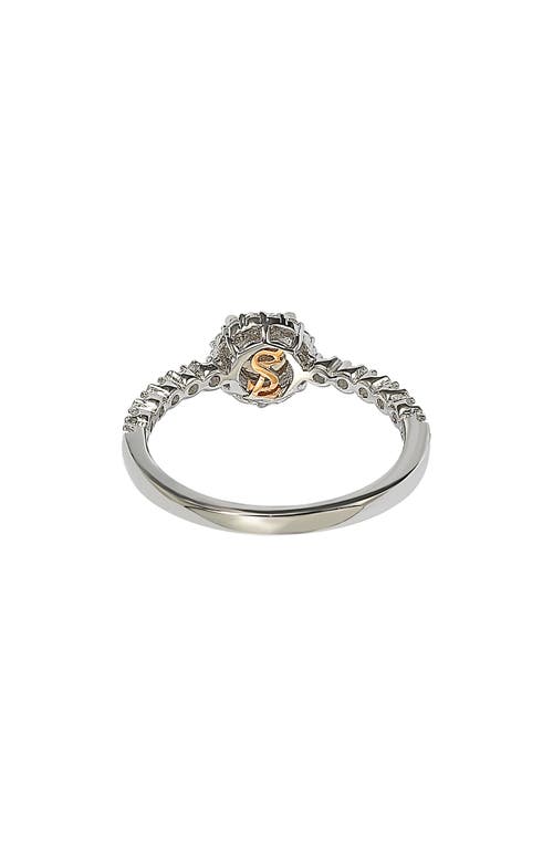 Suzy Levian Diamonds Sterling Silver Yellow Sapphire & Lab Grown White Sapphire Ring In Yellow/silver