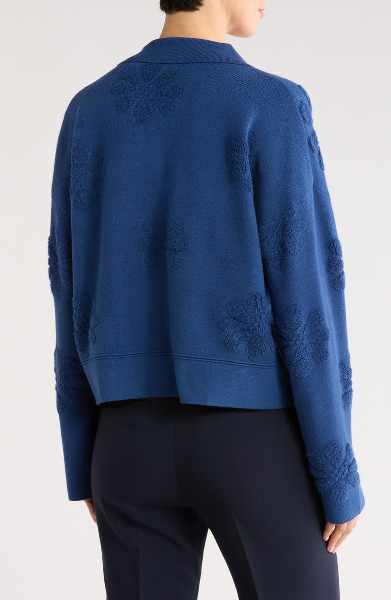 CYRUS Floral Textured Sweater Jacket, Alternate, color, Seaport Heather