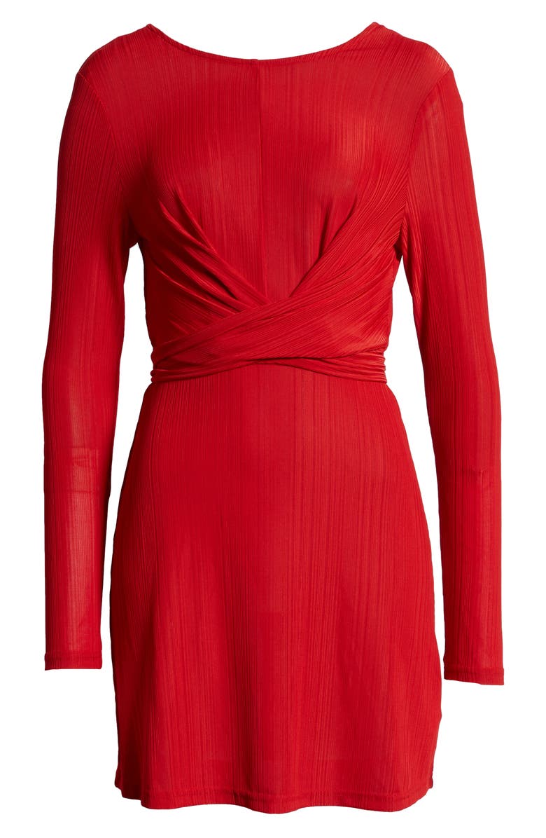 MINKPINK Faith Long Sleeve Tie Waist Minidress, Alternate, color, 