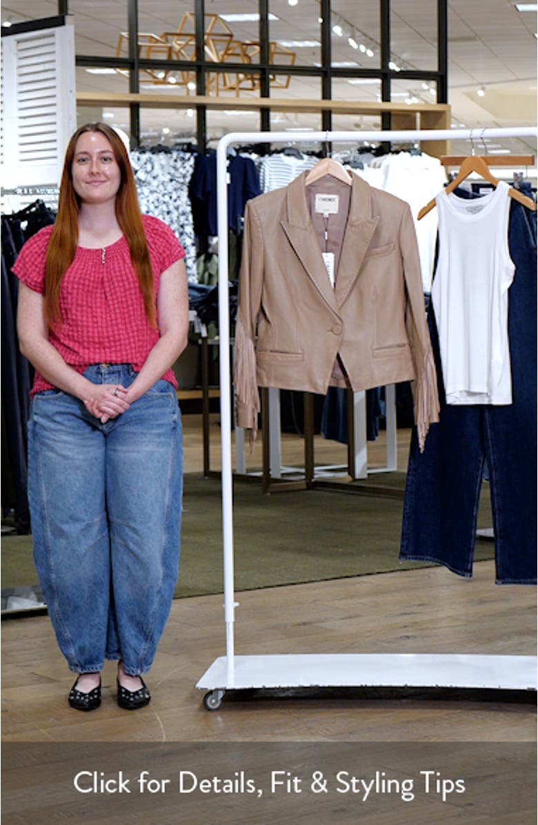 Vashti Fringe Leather Blazer, sales video thumbnail