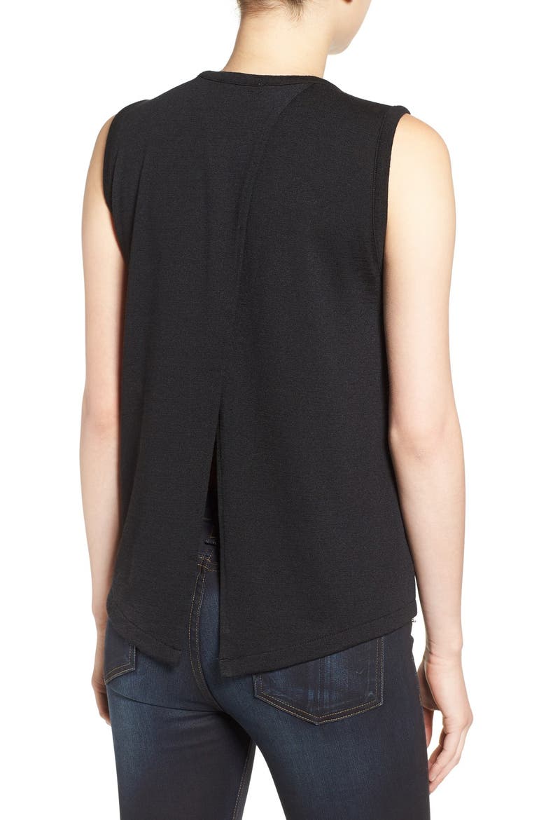 'Nicole' Split Back Tank, Main, color, BLACK