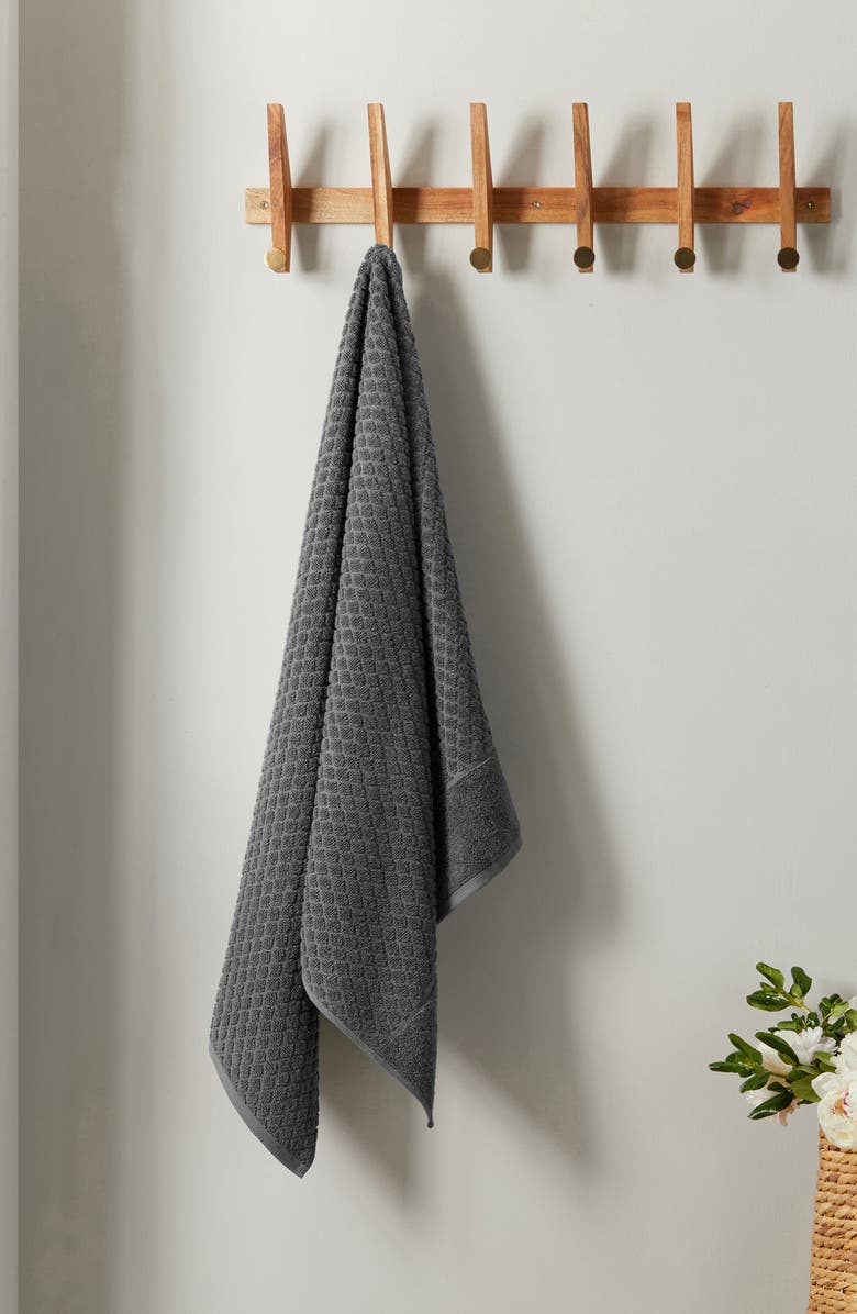 Woven & Weft 6-Pack Diamond Textured Hand Towels, Alternate, color, Dark Grey