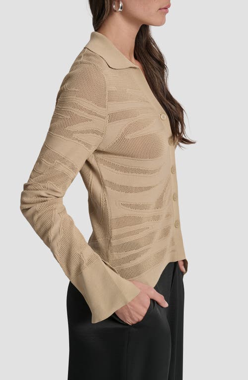 Dkny Zebra Stripe Cardigan In Multi