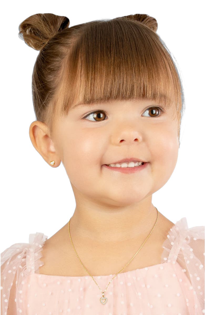 Tiny Blessings 14K Gold Pure Splendor Diamond Heart 12-14" Necklace, Alternate, color, 14K Yellow Gold