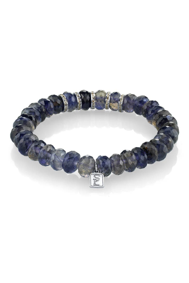 5-Rondelle Iolite & Diamond Bracelet, Alternate, color, IOLITE