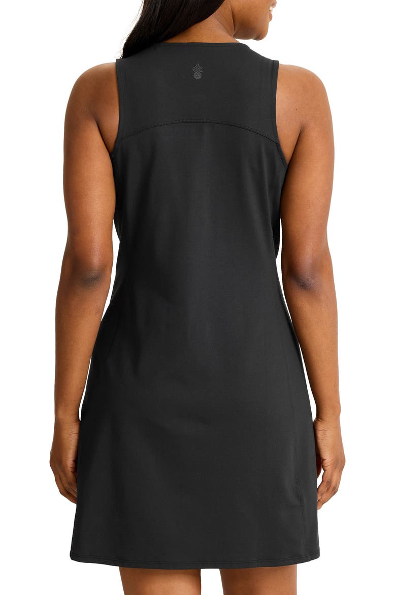 Aubrey Zip Sleeveless Minidress, Alternate, color, BLACK