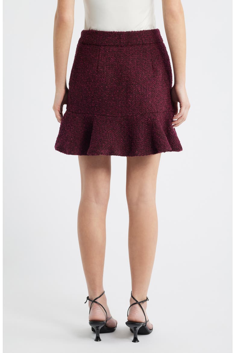 Bouclé Miniskirt, Alternate, color, RED