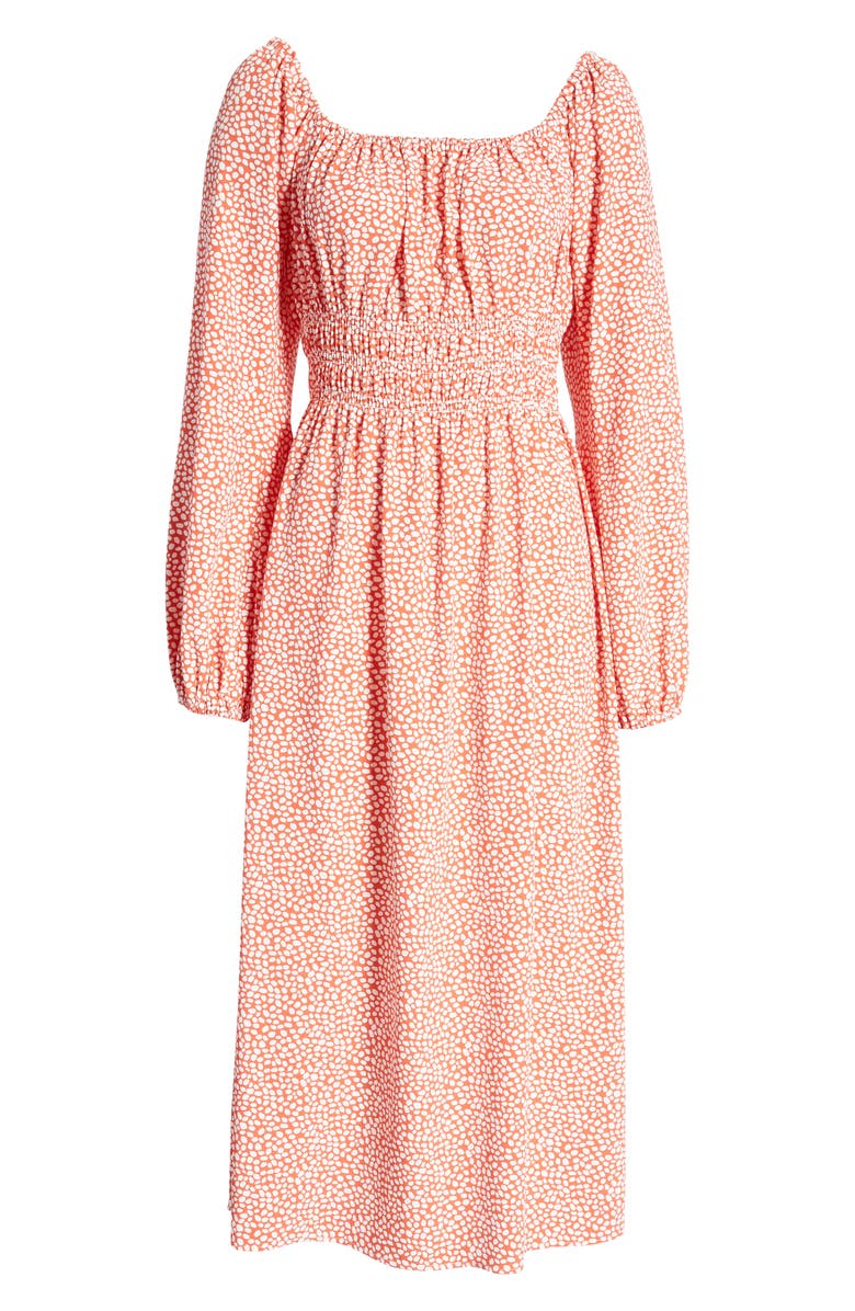 Charles Henry Dot Print Long Sleeve Dress, Alternate, color, 