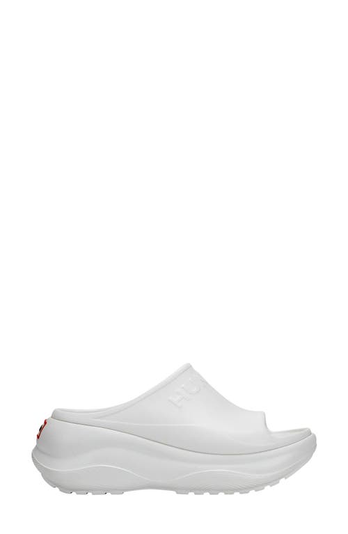 Hunter Haddie Platform Slide Sandal In White 140
