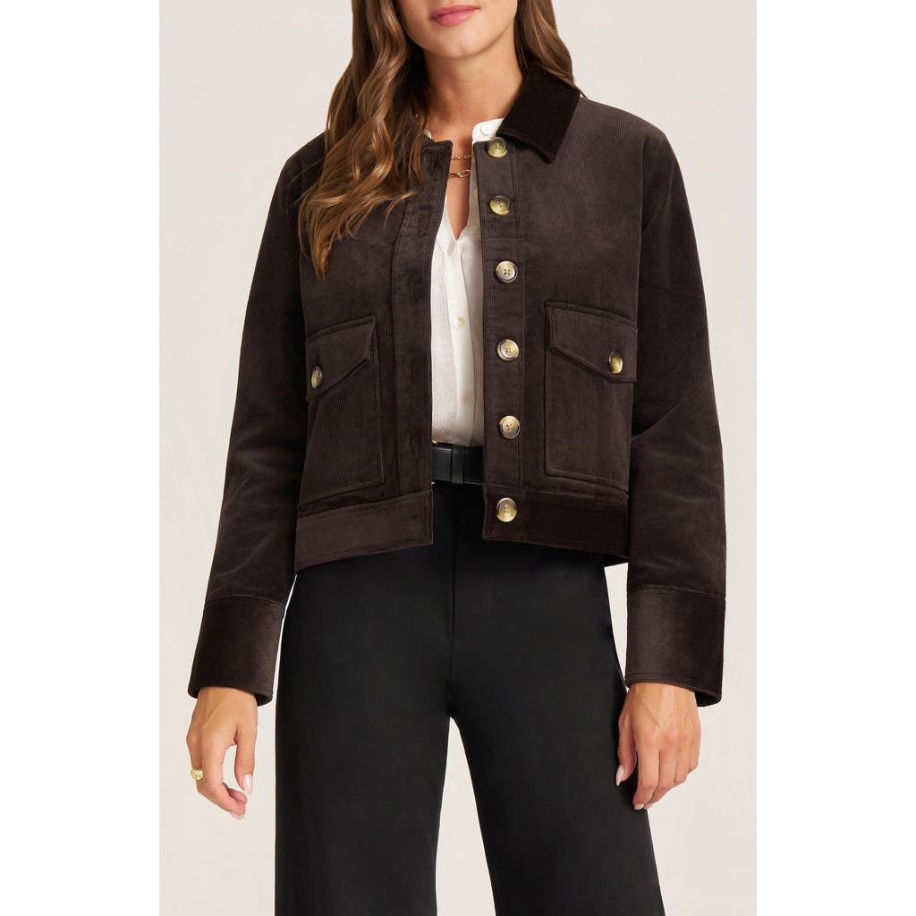 Matty M . Jeri Cotton Blend Corduroy Jacket In Brown