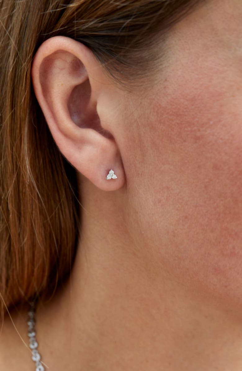 SAVVY CIE JEWELS 14K Gold Diamond Trio Stud Earrings - 0.15 ctw, Alternate, color, 