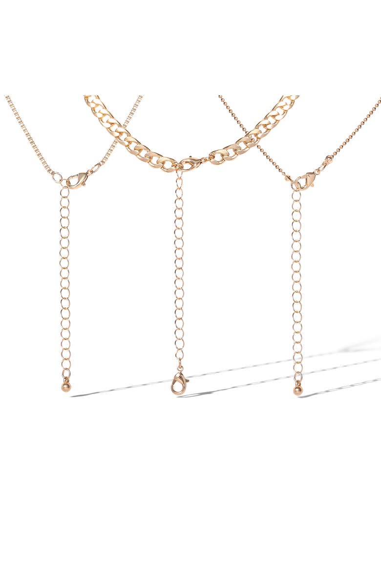 3-Piece Butterfly Necklace, Alternate, color, Gold