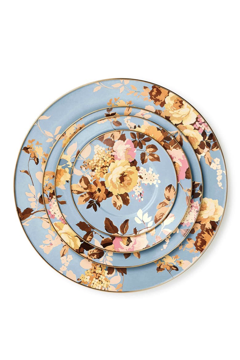 Wild Rose Slate Salad Plate, Alternate, color, BLUE