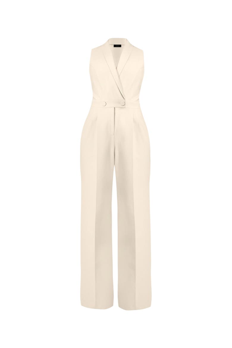 Double Breasted Shawl Collar Jumpsuit, Alternate, color, Natural