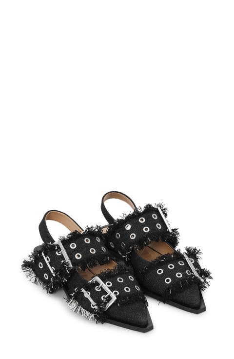 Slingback Pointed Toe Flat (Women)