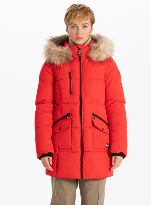 Point Zero Timeless Parka In Red