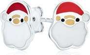 BLING JEWELRY Santa Enamel Stud Earrings