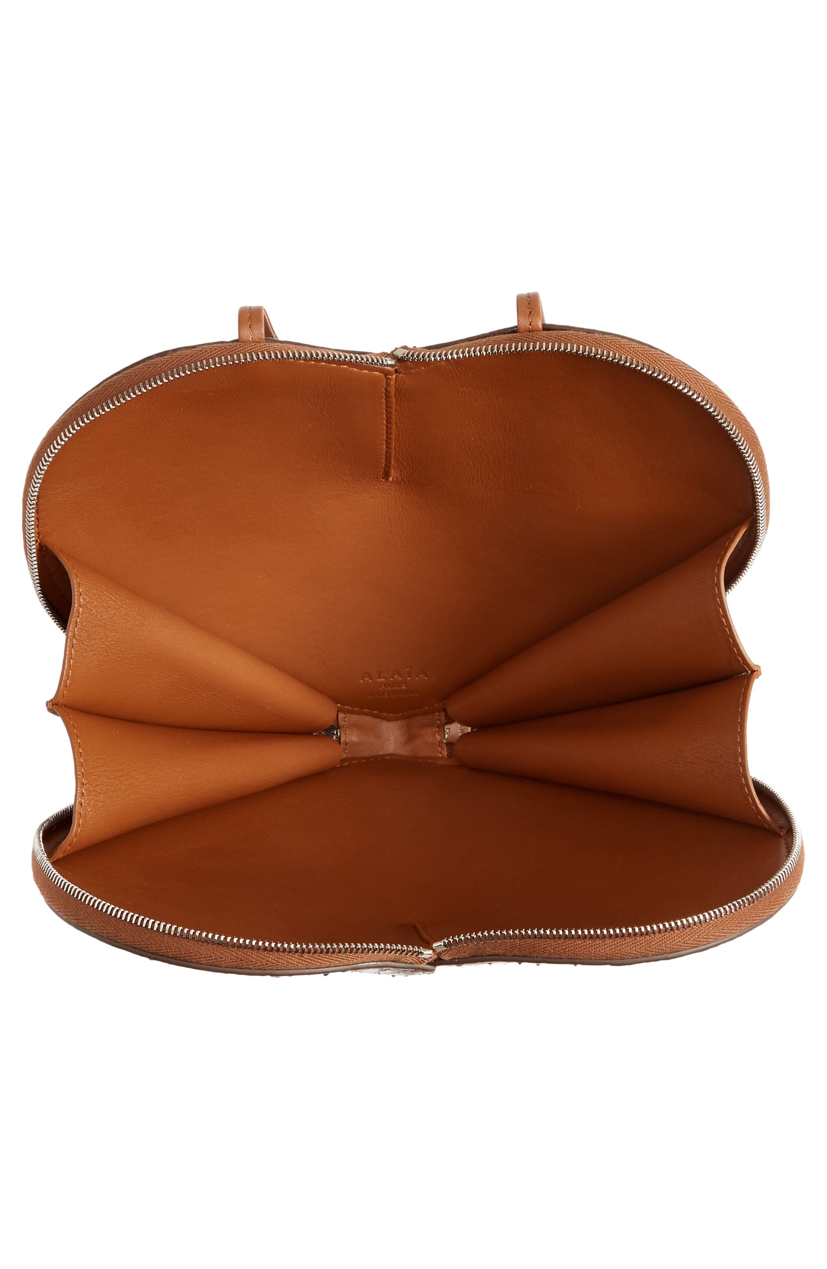 Alaïa Le Coeur Heart Snakeskin Embossed Leather Crossbody Bag, Alternate, color, 