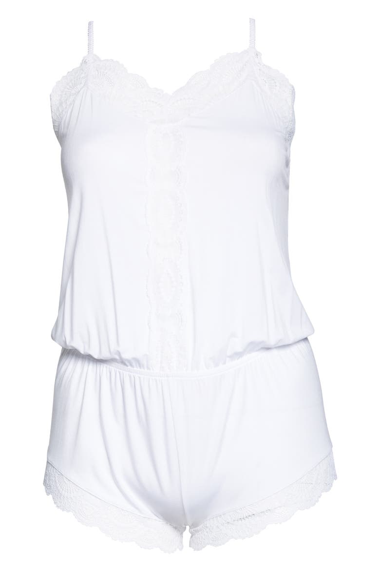 Marry Me Dreamer Jersey Knit Teddy Romper, Alternate, color, WHITE