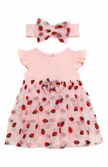 BABY STARTERS Embroidered Mesh Dress & Headband set