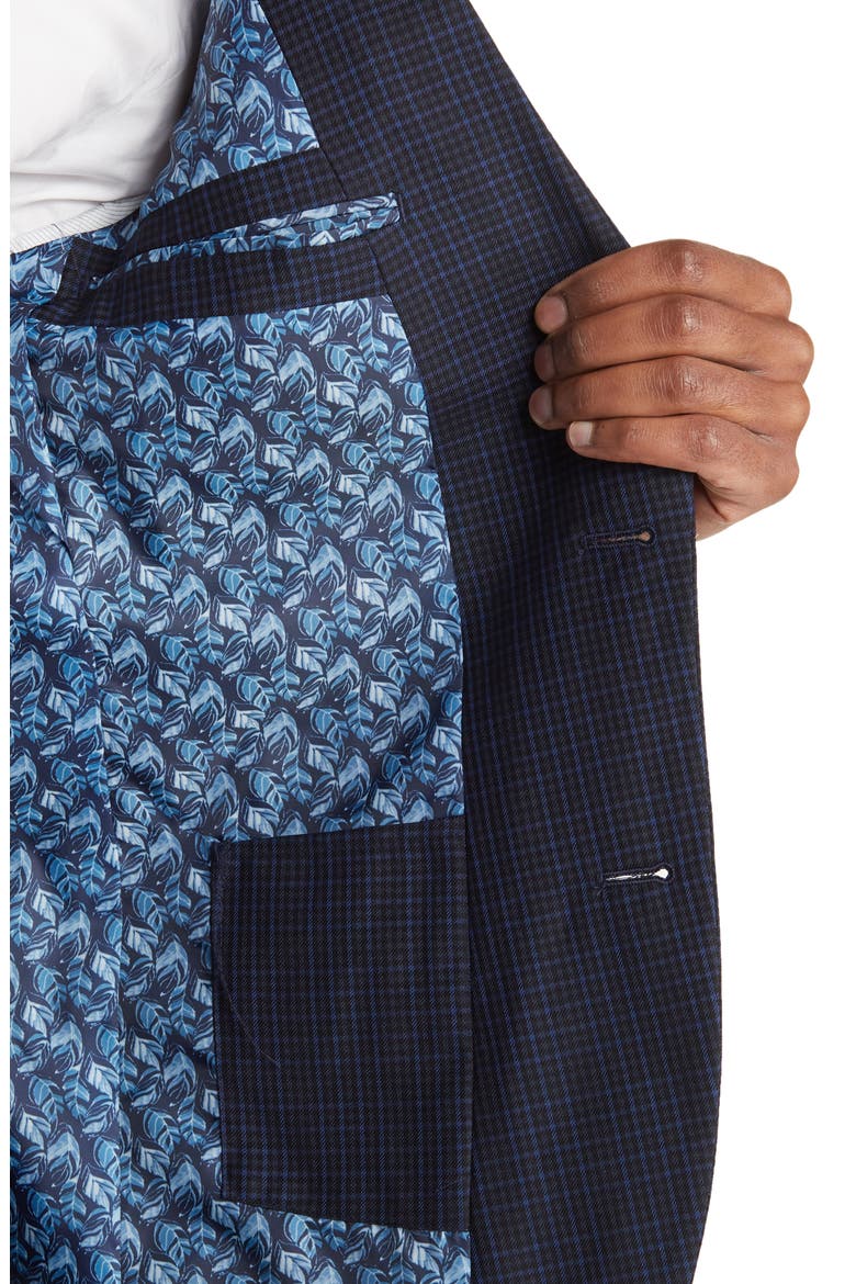 Hoxton Navy Grid Check Two-Button Notch Lapel Suit, Alternate, color, NAVY