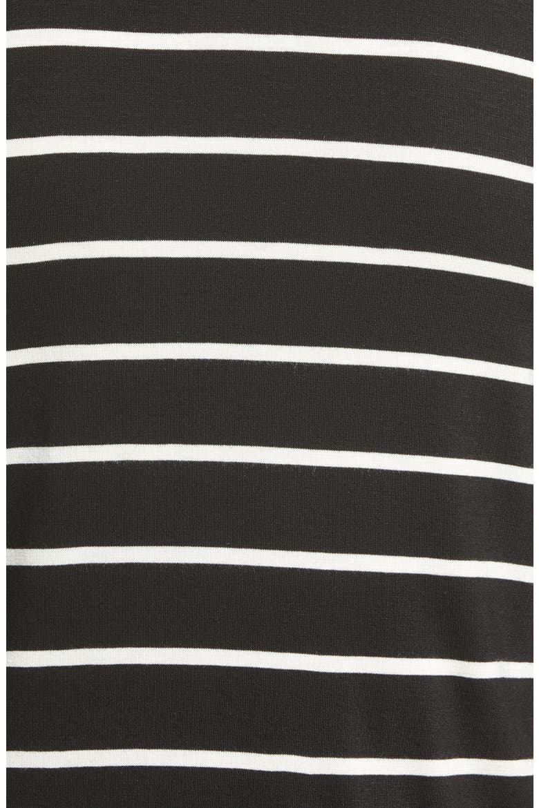 Floral Stripe Top, Alternate, color, BLACK/ IVORY