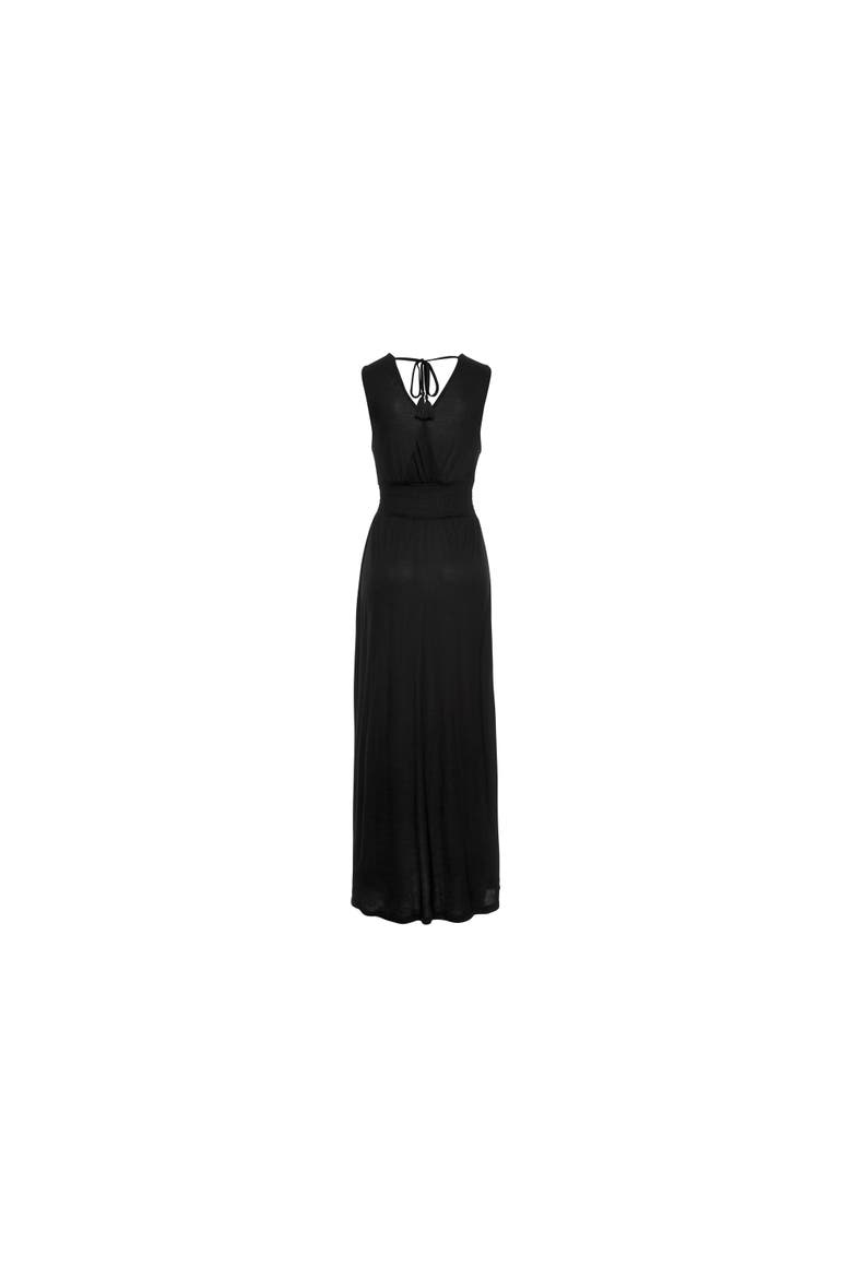 Women's V-Neck Maxi Dress, Alternate, color, Black