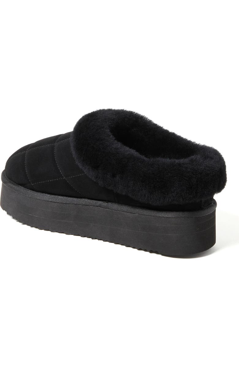 DEARFOAMS Fireside Bendigo Genuine Shearling Quilted Platform Clog Slipper, Alternate, color, Black