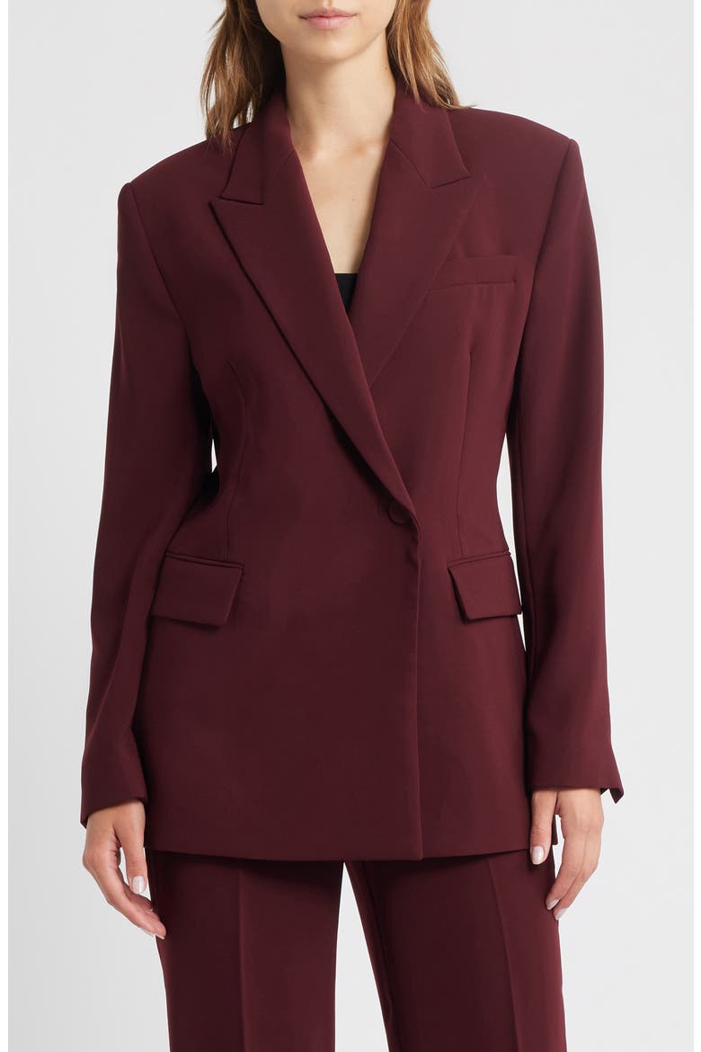 Iguana Double Breasted Blazer, Main, color, MAROON