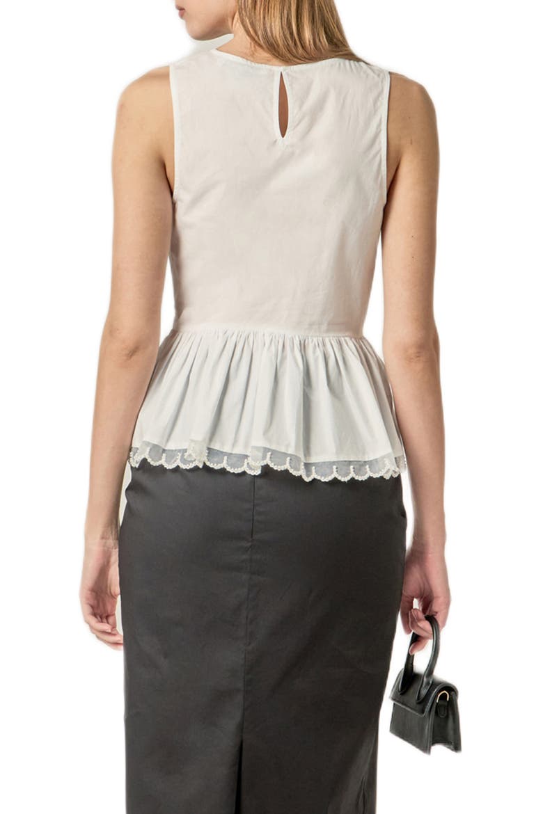 Sleeveless Peplum Top, Alternate, color, WHITE