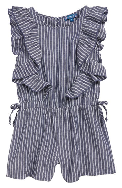 Stripe Ruffle Romper (Big Girls)