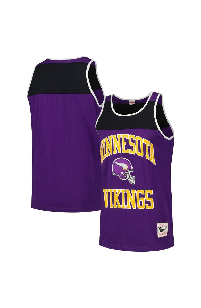 Mitchell & Ness Men's Mitchell & Ness Purple/Black Minnesota Vikings  Heritage Colorblock Tank Top, Alternate, color, 