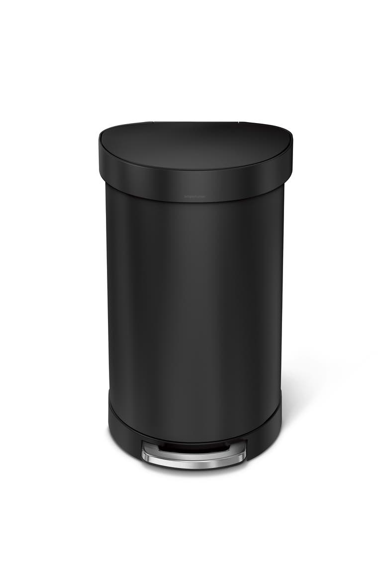 45L semi-round step can, Alternate, color, MATTE BLACK
