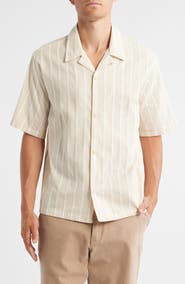 PacSun Stripe Cotton & Linen Camp Shirt