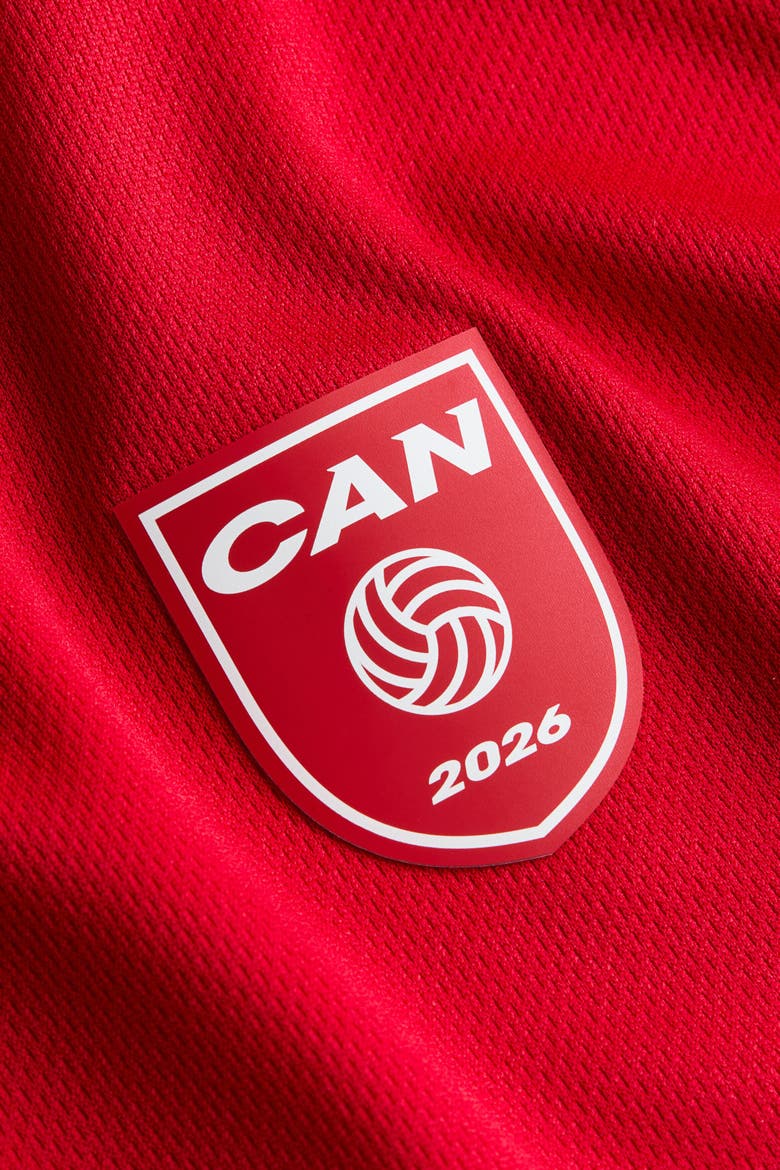 Oversized Fit Printed Football Shirt With Drymove, Alternate, color, Red/Canada