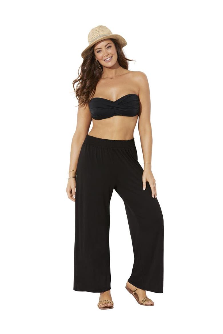 Dena Beach Pant Cover Up, Main, color, Black