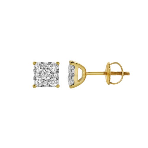 Luvmyjewelry Nova 14k Yellow Gold Cluster Lab Grown Diamond Unisex Earrings In 14k Yellow Gold