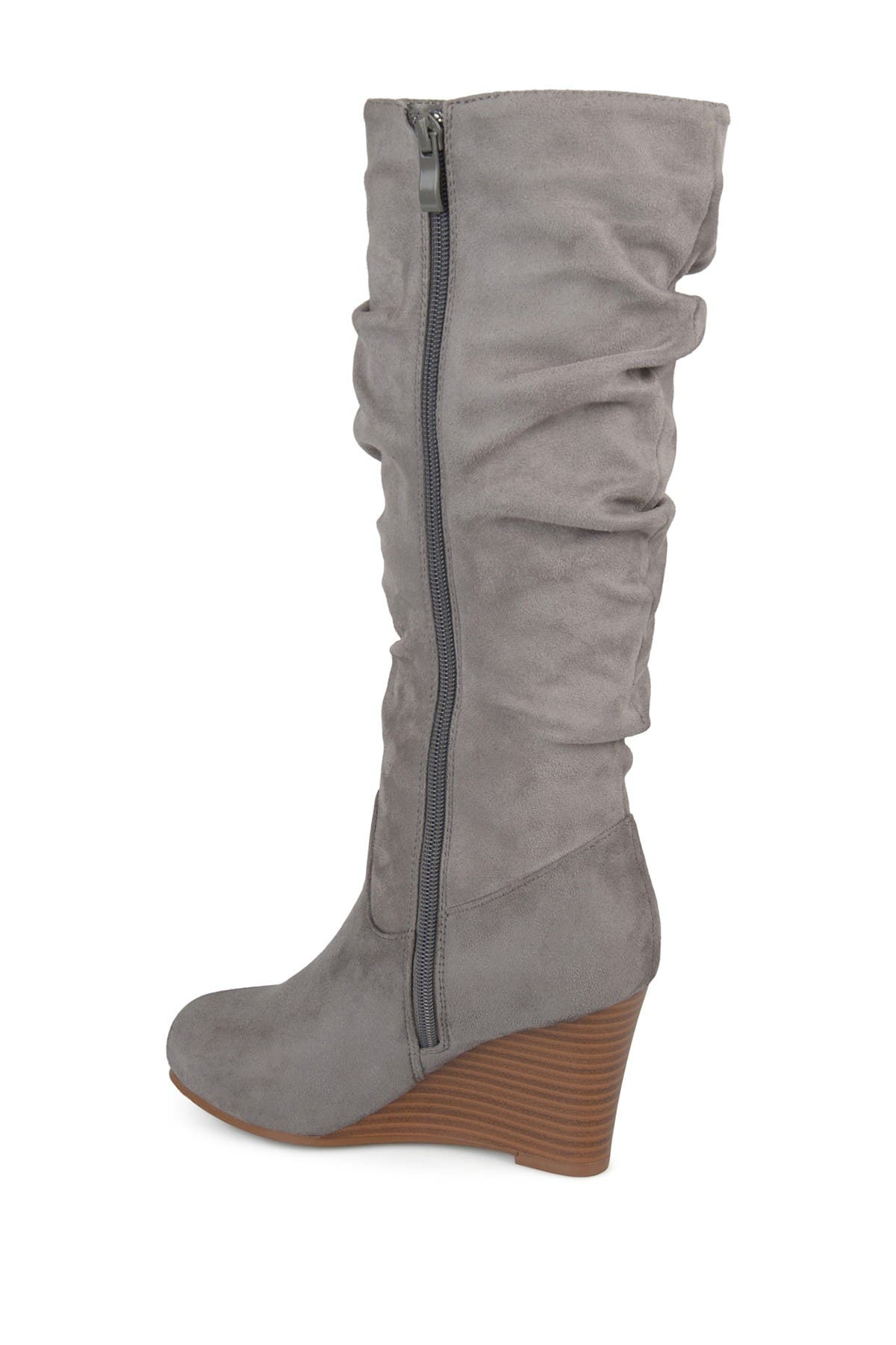 Journee Collection Haze Wedge Boot, Alternate, color, Grey