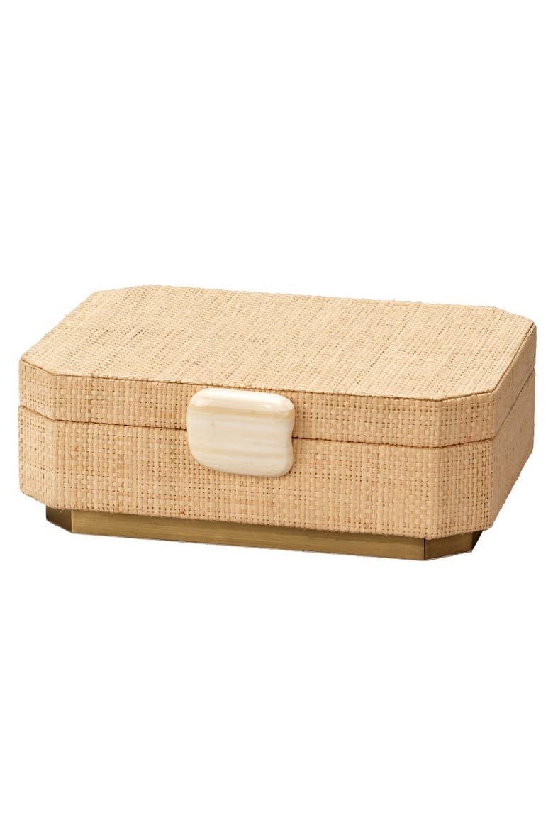 Eden Raffia Decorative Box, Main, color, Natural