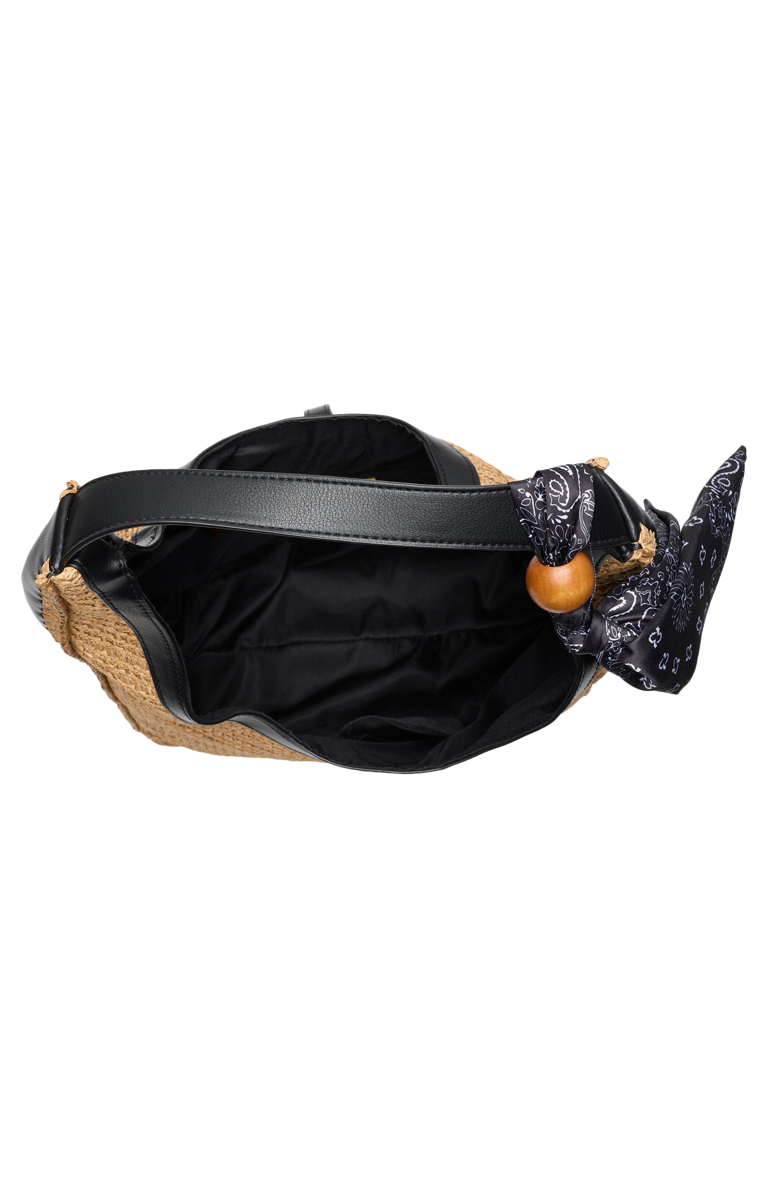 Bfreya Hobo Bag, Alternate, color, NATURAL RAFFIA / BLACK PU