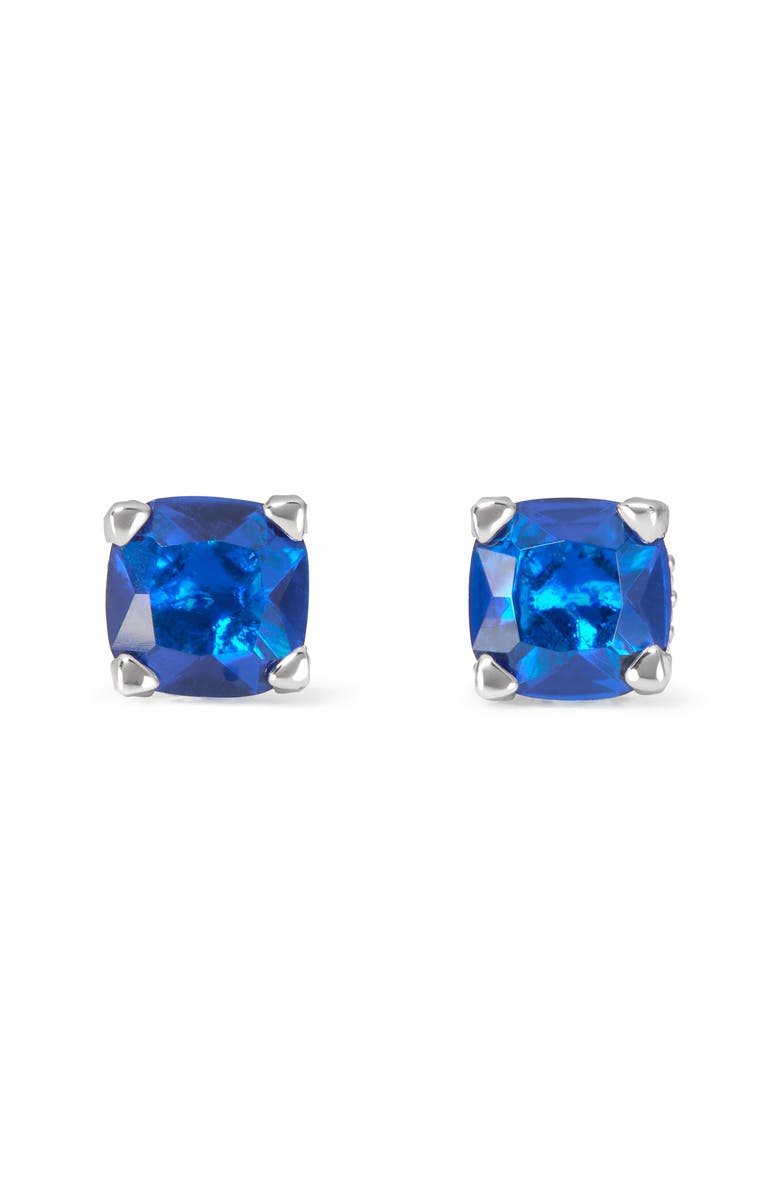 Kate Spade New York square cubic zirconia stud earrings, Main, color, Sapphire.
