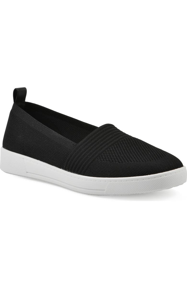 White Mountain Footwear Upright Woven Slip-On Sneaker, Main, color, Black Fabric