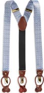 CLIFTON WILSON Light Blue Polka Dot Silk Suspenders