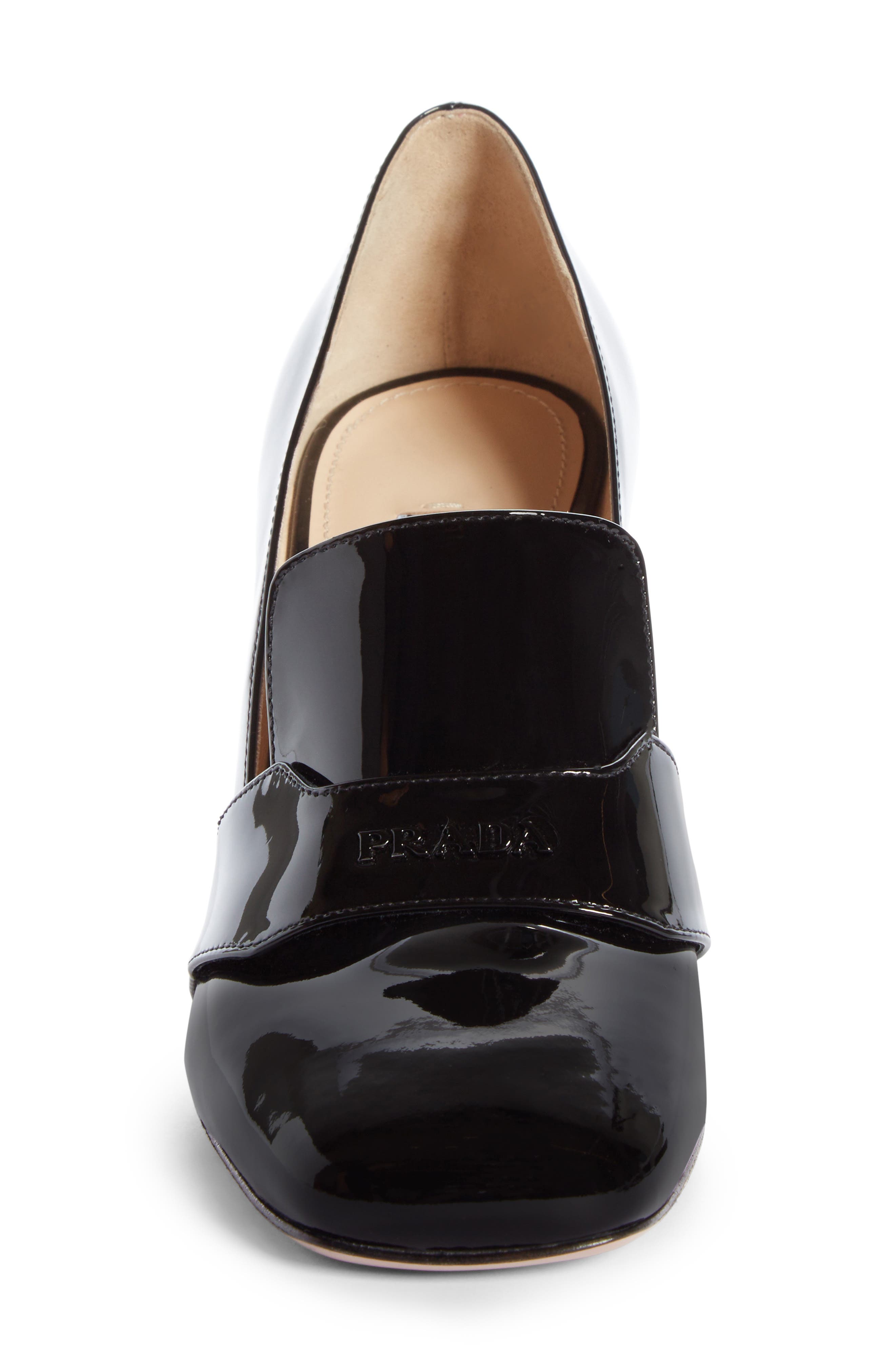 Prada Block Heel Loafer Pump, Alternate, color, 